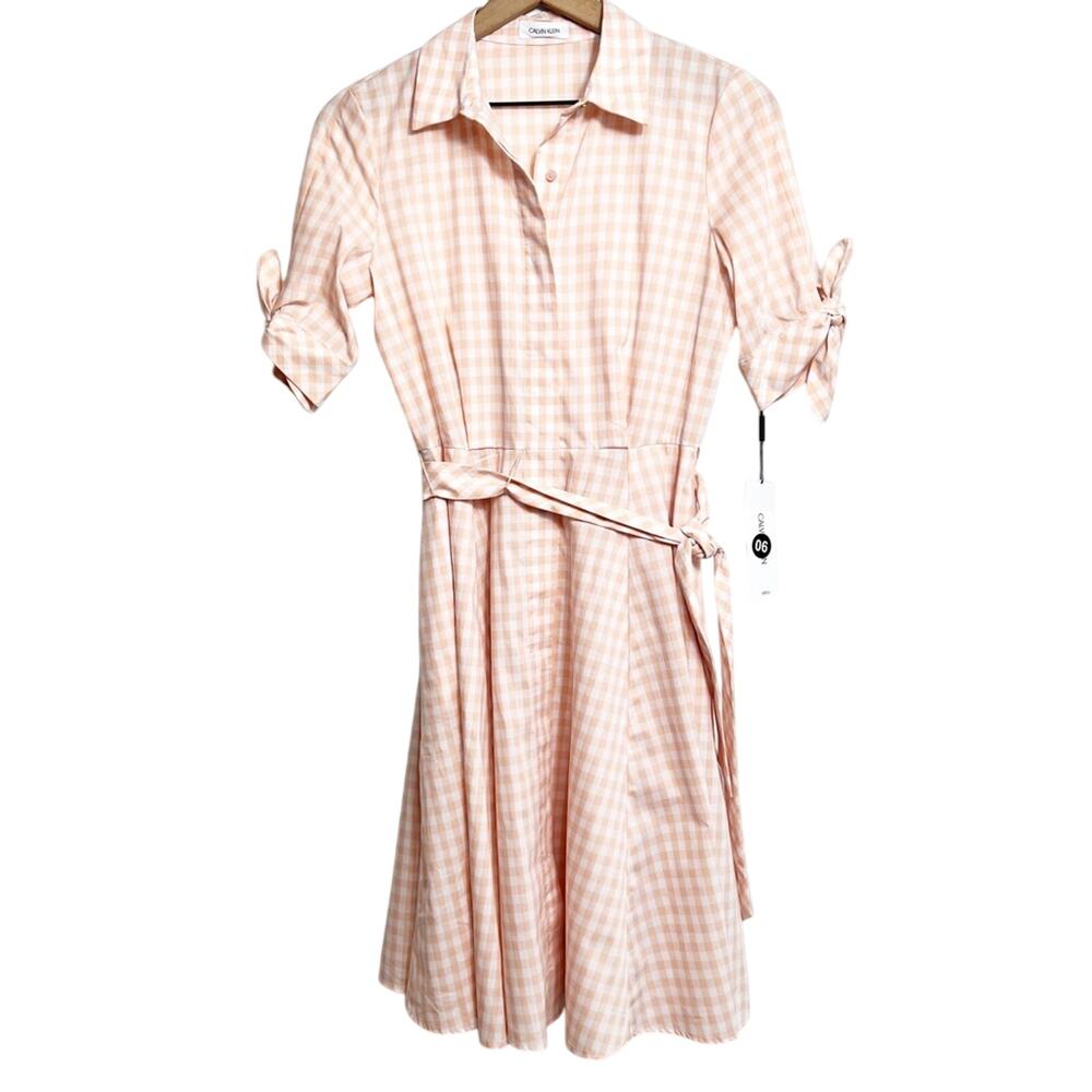 Calvin Klein Peach White Women Dress Size 2 Brand New